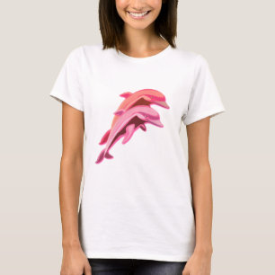 Pink Dolphin Design Ladies T-Shirt