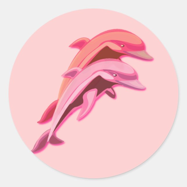 Pink Dolphin Design Sticker (Front)