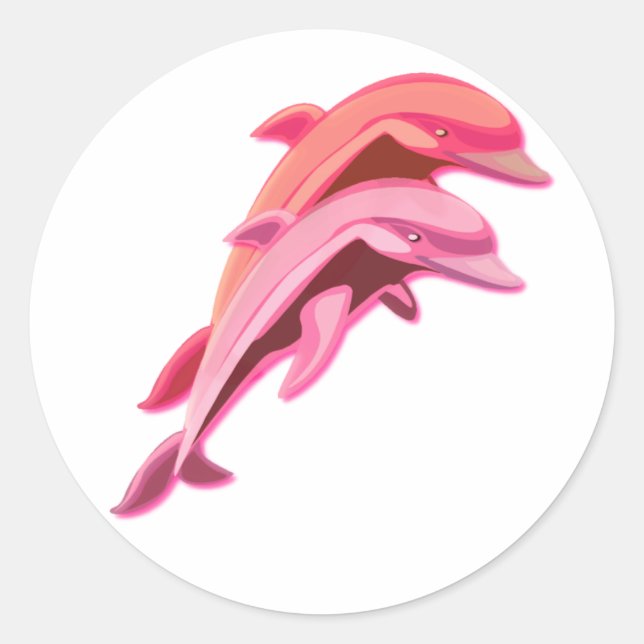 Pink Dolphin Design Sticker (Front)