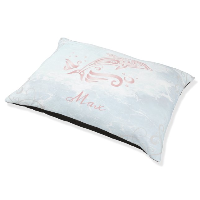 Pink Dolphin Dog Bed (Angled)
