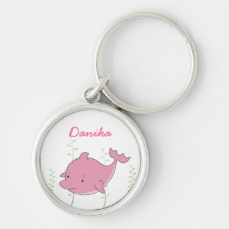 Pink Dolphin Girls Name Keyring Keychain Gift