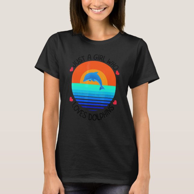 Pink Dolphin  Just A Girl Who Loves Dolphins Youth T-Shirt (Front)