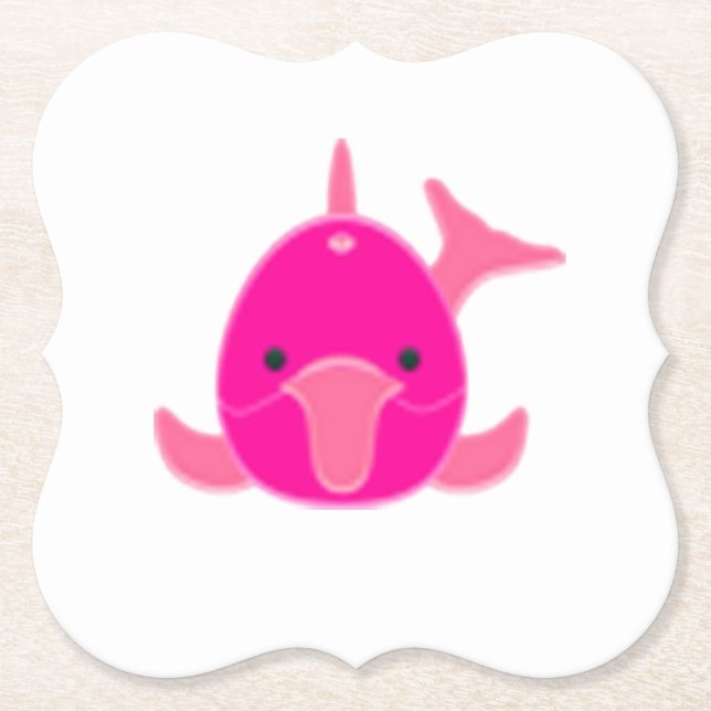 Pink Dolphin Paper Coasters (Front)