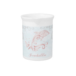 Pink Dolphin Personalized Beverage Pitcher