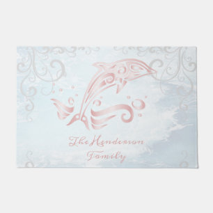 Pink Dolphin Personalized Doormat