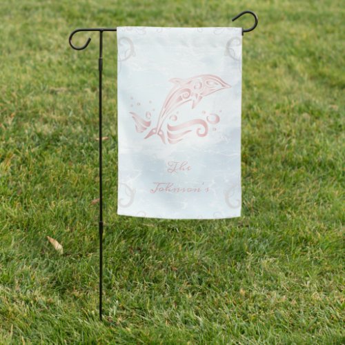 Pink Dolphin Personalized Garden Flag