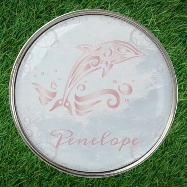 Pink Dolphin Personalized Golf Ball Marker (Pink Dolphin Personalized Golf Ball Marker)