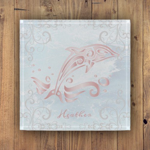 Pink Dolphin Personalized Paperweight