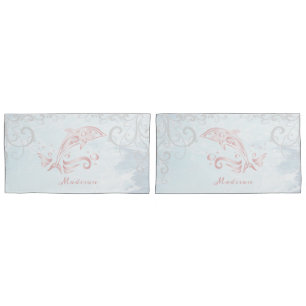 Pink Dolphin Personalized Pillow Case