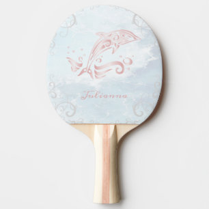 Pink Dolphin Personalized Ping Pong Paddle