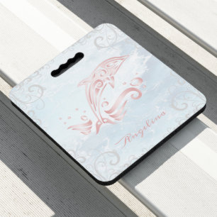 Pink Dolphin Personalized Seat Cushion