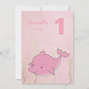 Pink Dolphin Under the Sea Birthday Invite