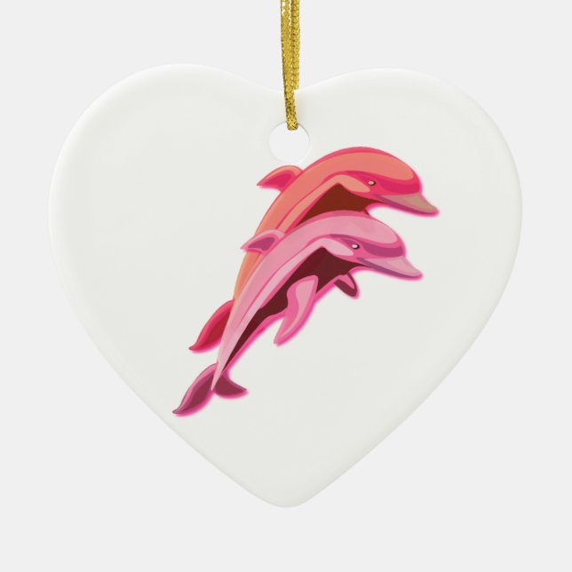 Pink Dolphins Ornament (Front)