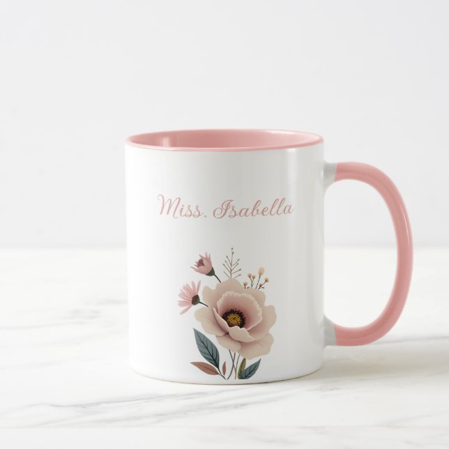 Pink Don't Make Me Use My Teacher Voice Mug (Right)