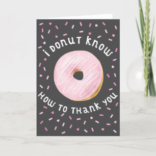 Pink Donut and Sprinkles Letterpress Thank You Card