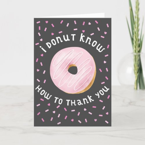 Pink Donut and Sprinkles Thank You Card