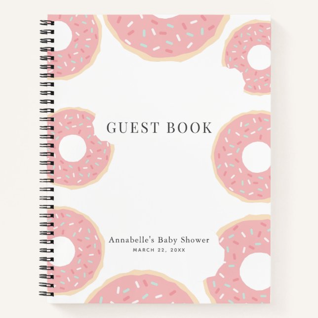 Pink Donut Baby Shower Sprinkle Notebook (Front)