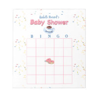 Pink Donut Baby Shower Sprinkles Bingo Game Notepad