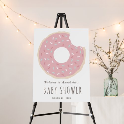 Pink Donut Baby Shower Welcome Foam Board