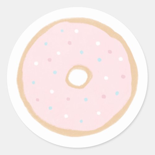 Pink Donut Baby Sprinkle Classic Round Sticker