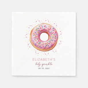 Pink Donut Baby Sprinkle Napkins