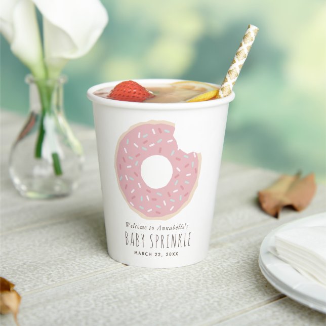 Pink Donut Baby Sprinkle Paper Cups (Insitu)