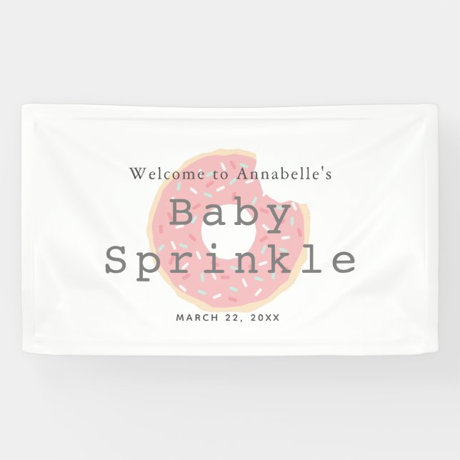 Pink Donut Baby Sprinkle /  Shower Banner (Horizontal)