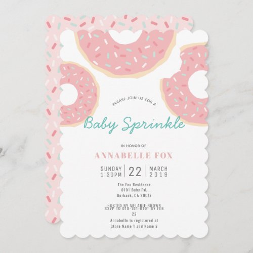 Pink Donut Baby Sprinkle Shower Invitation