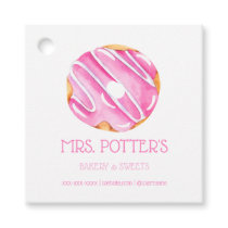 Pink Donut Bakery Dessert Small Business Favor Tags
