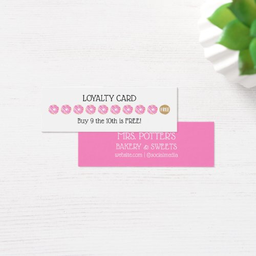 Pink Donut Bakery Loyalty Coupon Card