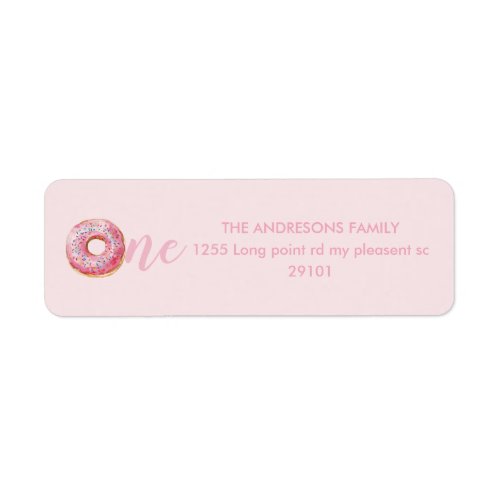  Pink Donut Birthday Label
