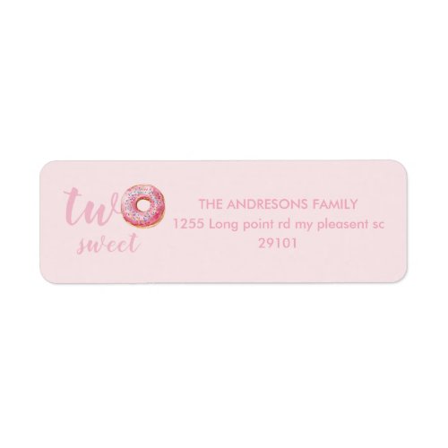  Pink Donut Birthday Label