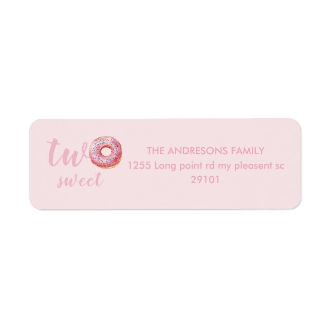  Pink Donut Birthday Label (Front)