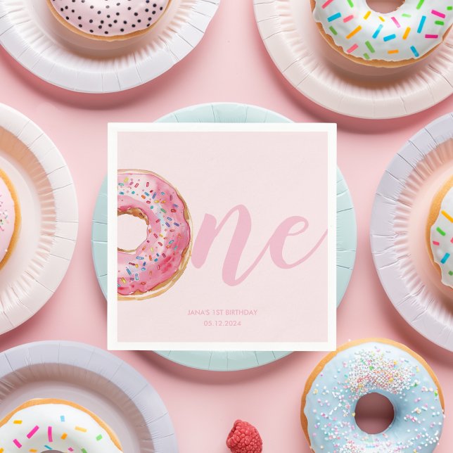  Pink Donut Birthday Napkins (Creator Uploaded)