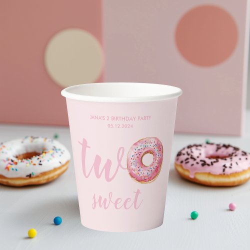  Pink Donut Birthday Paper Cups