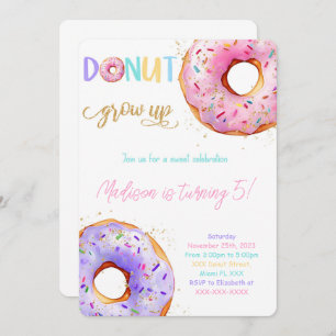 Pink Donut Birthday Party Invitation