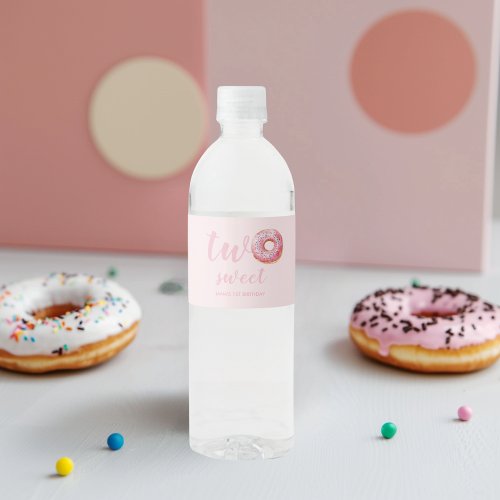  Pink Donut Birthday Water Bottle Label