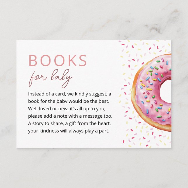 Pink Donut Books for Baby Enclosure Card (Front)