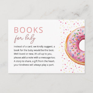 Pink Donut Books for Baby Enclosure Card