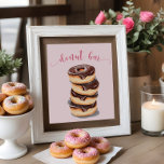 Pink Donut Bridal Shower Bar Sign<br><div class="desc">Pink Donut Bridal Shower Bar Sign</div>