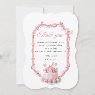 Pink Donut Candy Theme Thank You Card
