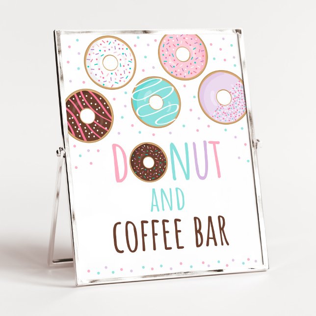 Pink Donut & Coffee Bar Birthday Sign (Creator Uploaded)