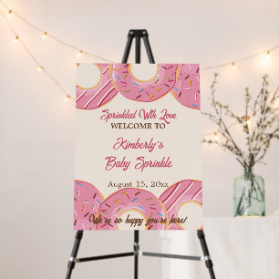 Pink Donut Delight Baby Shower/Sprinkle Welcome Foam Board
