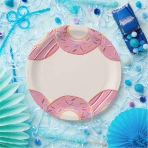 Pink Donut Delight Paper Plates