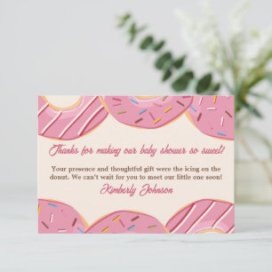Pink Donut Delight Thank You Card