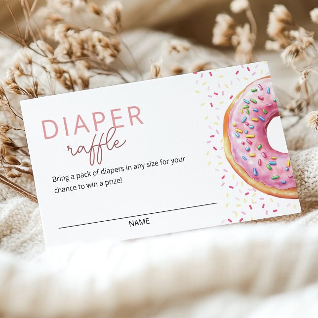 Pink Donut Diaper Raffle Enclosure Card (Creator Uploaded)