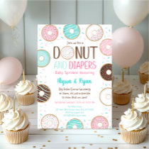 Pink Donut & Diapers Baby Sprinkle  Invitation