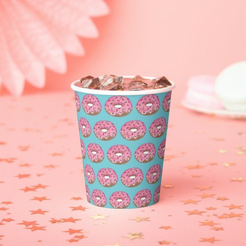 Pink Donut Doughnut Birthday Party Breakfast Paper Cups