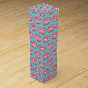 Pink Donut Doughnut Birthday Party Breakfast Wine Box