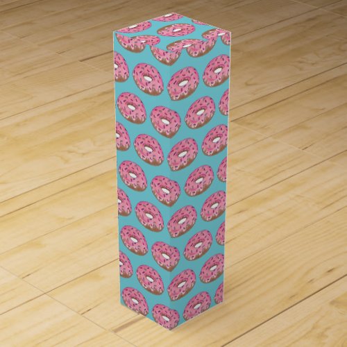 Pink Donut Doughnut Birthday Party Breakfast Wine Box